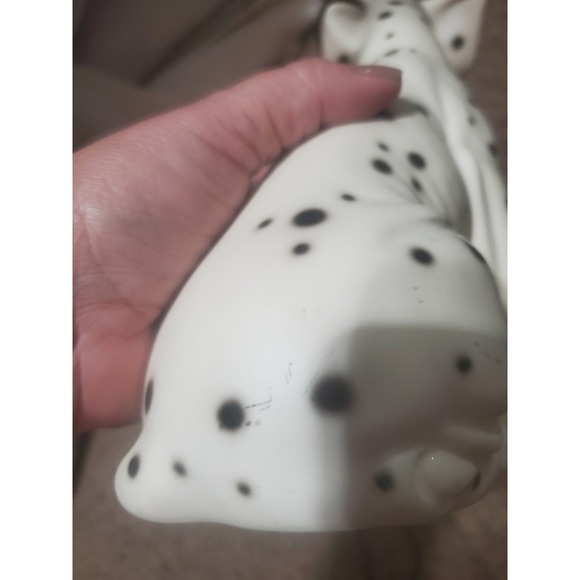 Vintage Ceramic Dalmatian Dog Figurine  Puppy Statue Black White Spotted READ - Picture 5 of 6